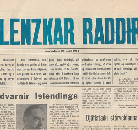 1. íslenzkar raddir, 1961 forsida