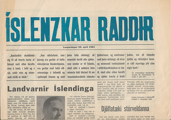 1. íslenzkar raddir, 1961 forsida