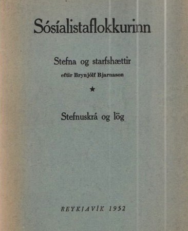 Sósíalistaflokkurinn stefnuskrá og lög 1952